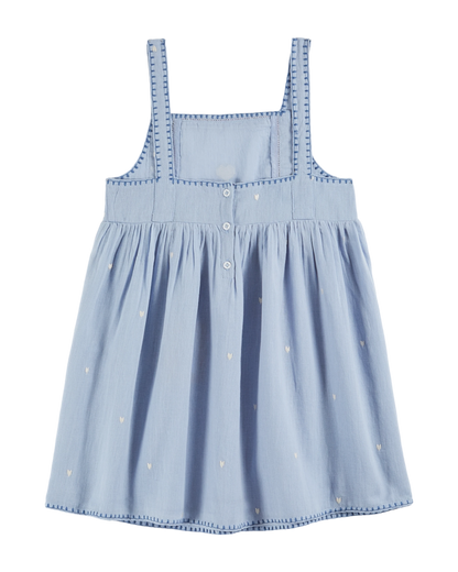 Robe brodée coeur écume