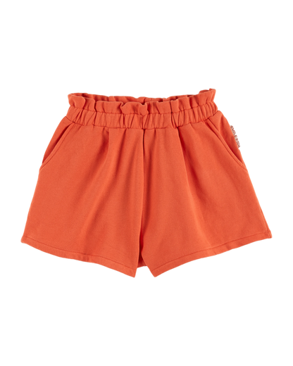 Short molleton coton et teinture bio orange