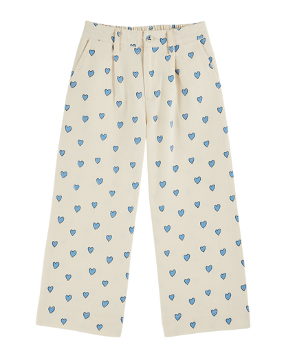 Pantalon ample coeur écru
