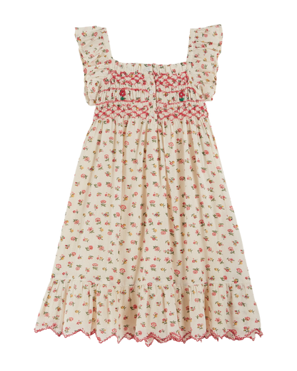 Robe brodée smockée floresco