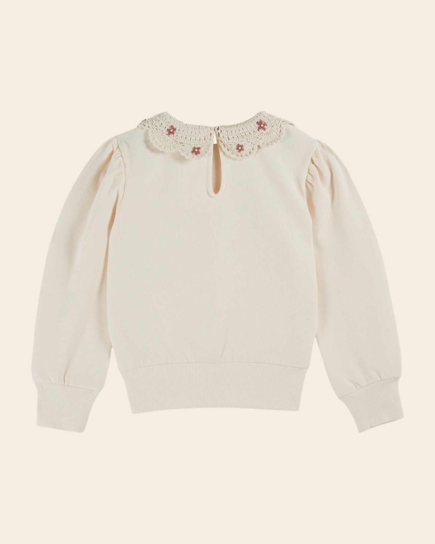 Sweat - Col crochet coton bio crème