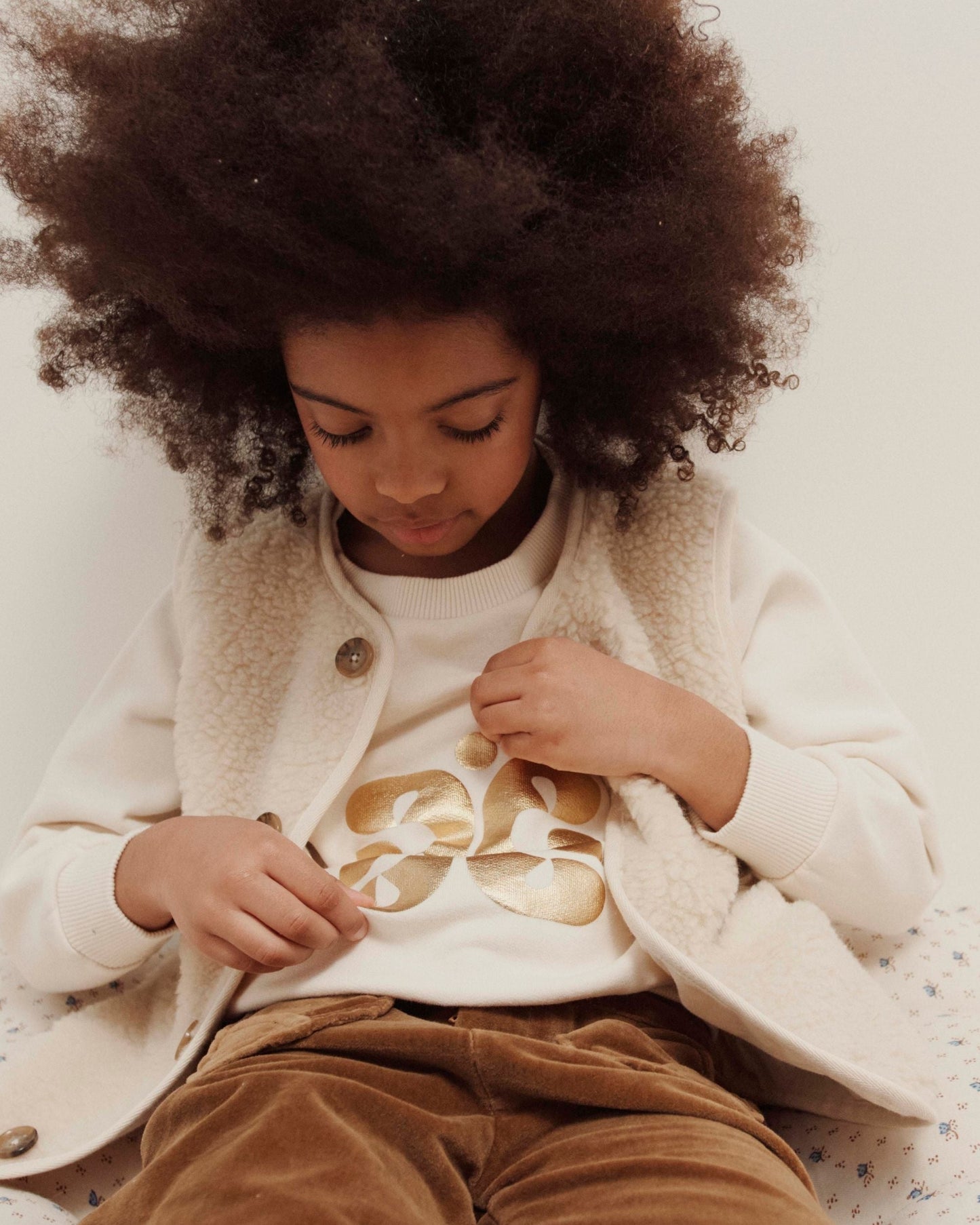 Veste sans manches enfant - Sherpa écru