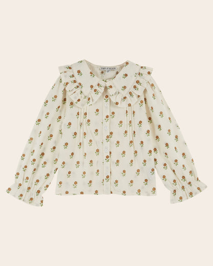 Blouse - Fleurs doré crème