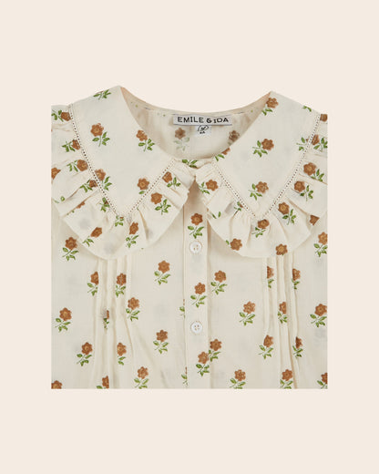 Blouse - Fleurs doré crème