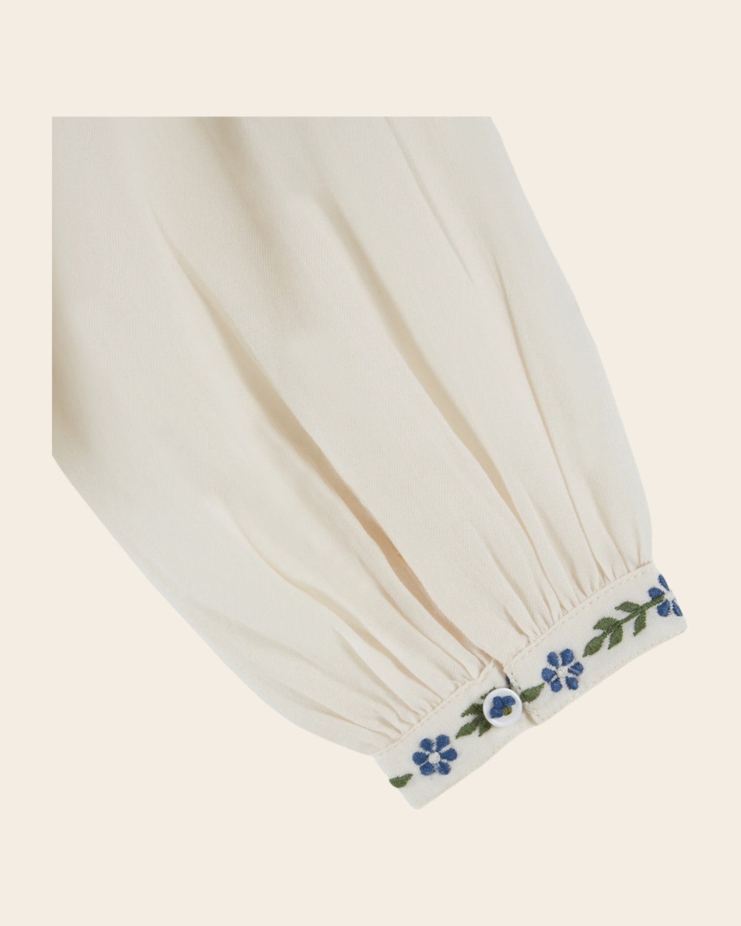Blouse - Fille brodé ethnique écru
