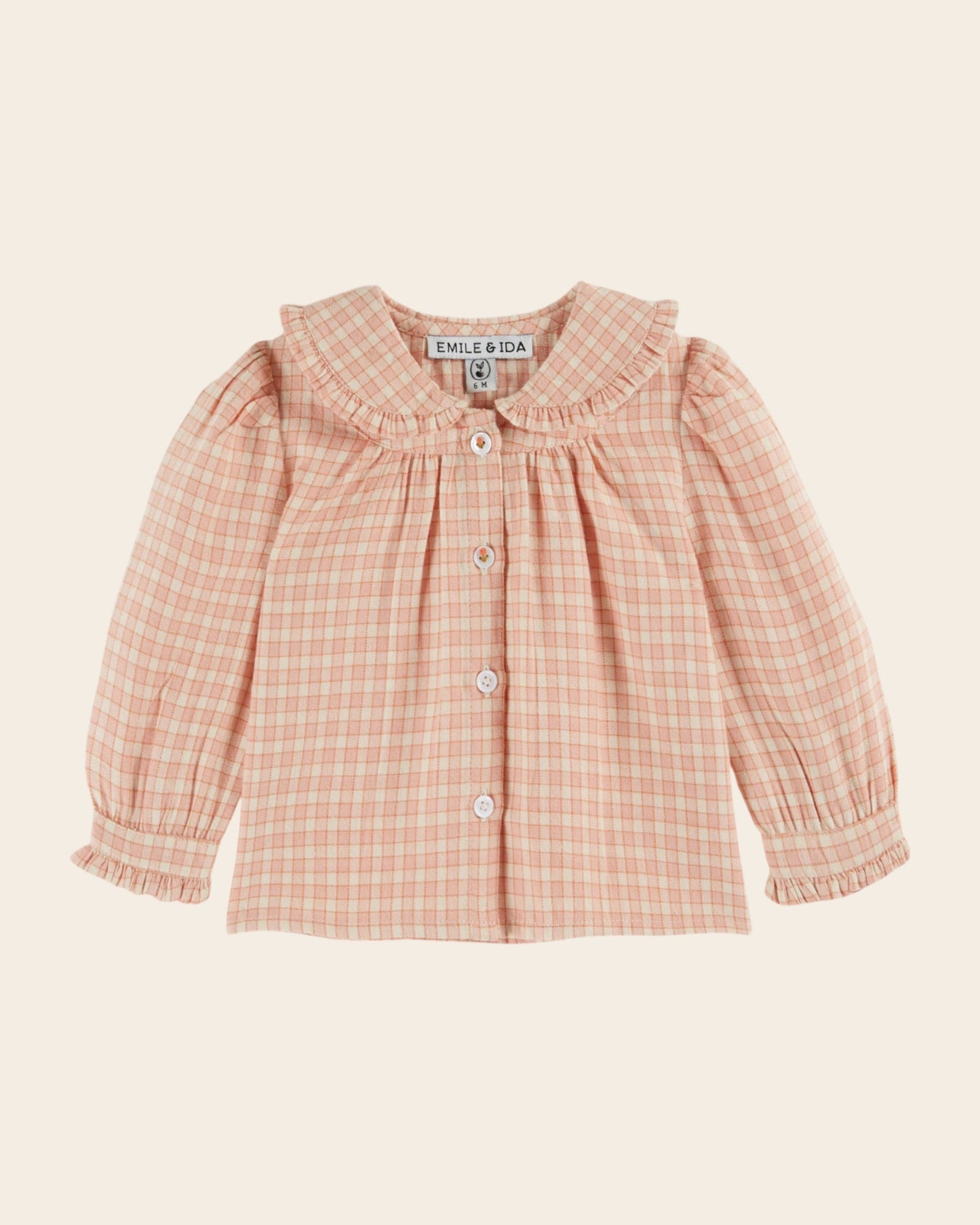 Blouse à carreaux rose