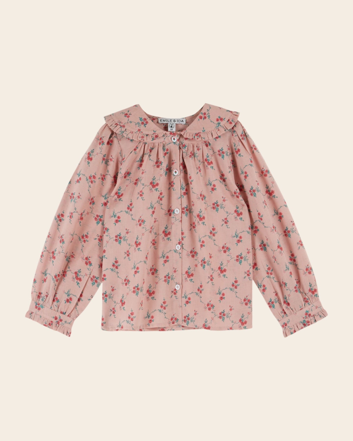 Blouse - Rose à fleurs rouges