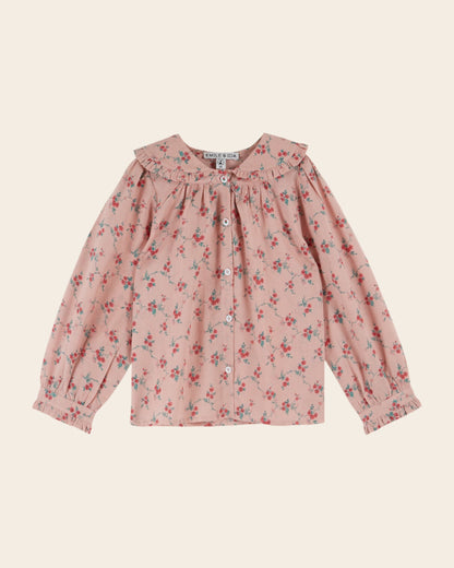 Blouse - Rose à fleurs rouges