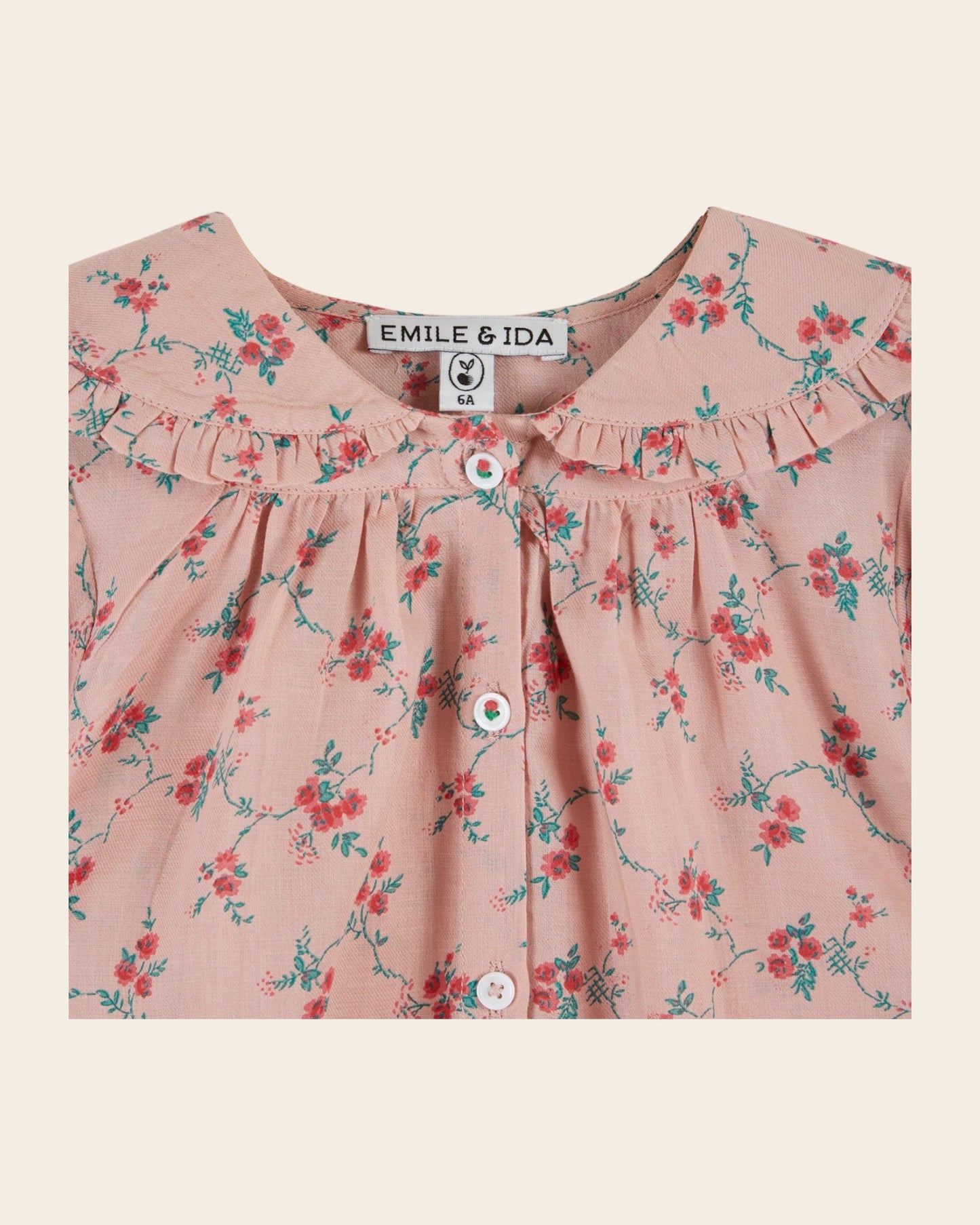 Blouse - Rose à fleurs rouges