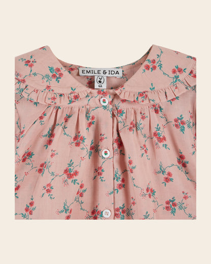 Blouse - Rose à fleurs rouges