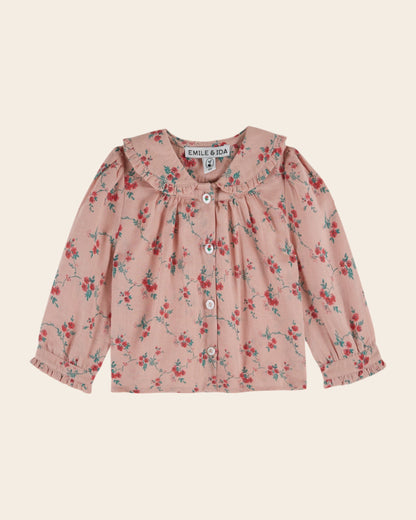 Blouse - Rose à fleurs rouges