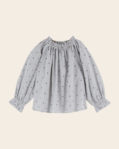 Blouse - Coeurs gris