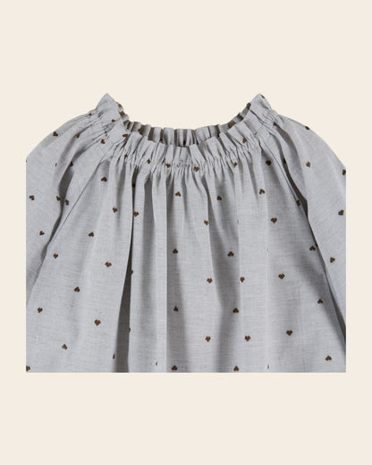 Blouse - Coeurs gris
