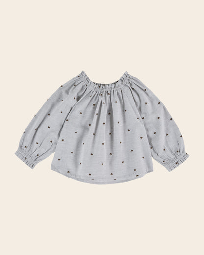 Blouse - Coeurs gris