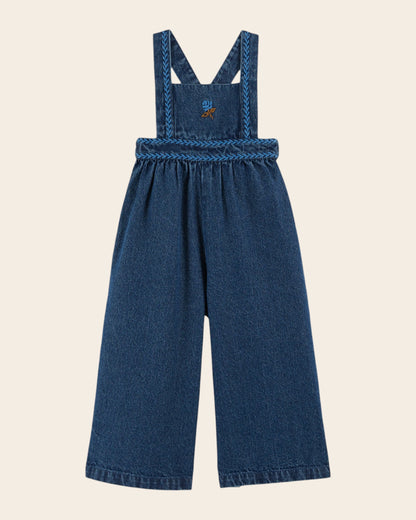 Salopette - Brodé denim bleu