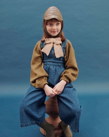 Salopette - Brodé denim bleu