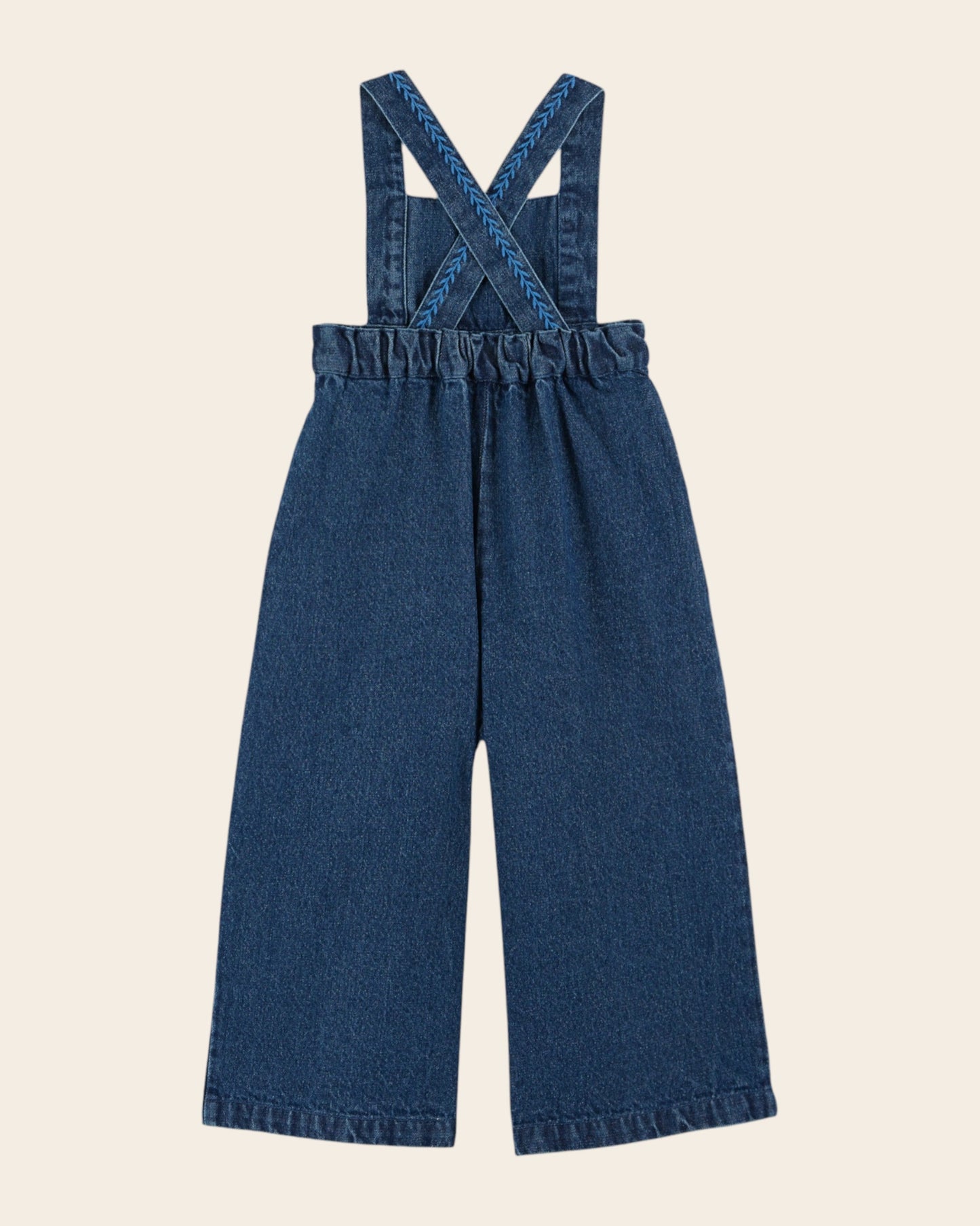 Salopette - Brodé denim bleu