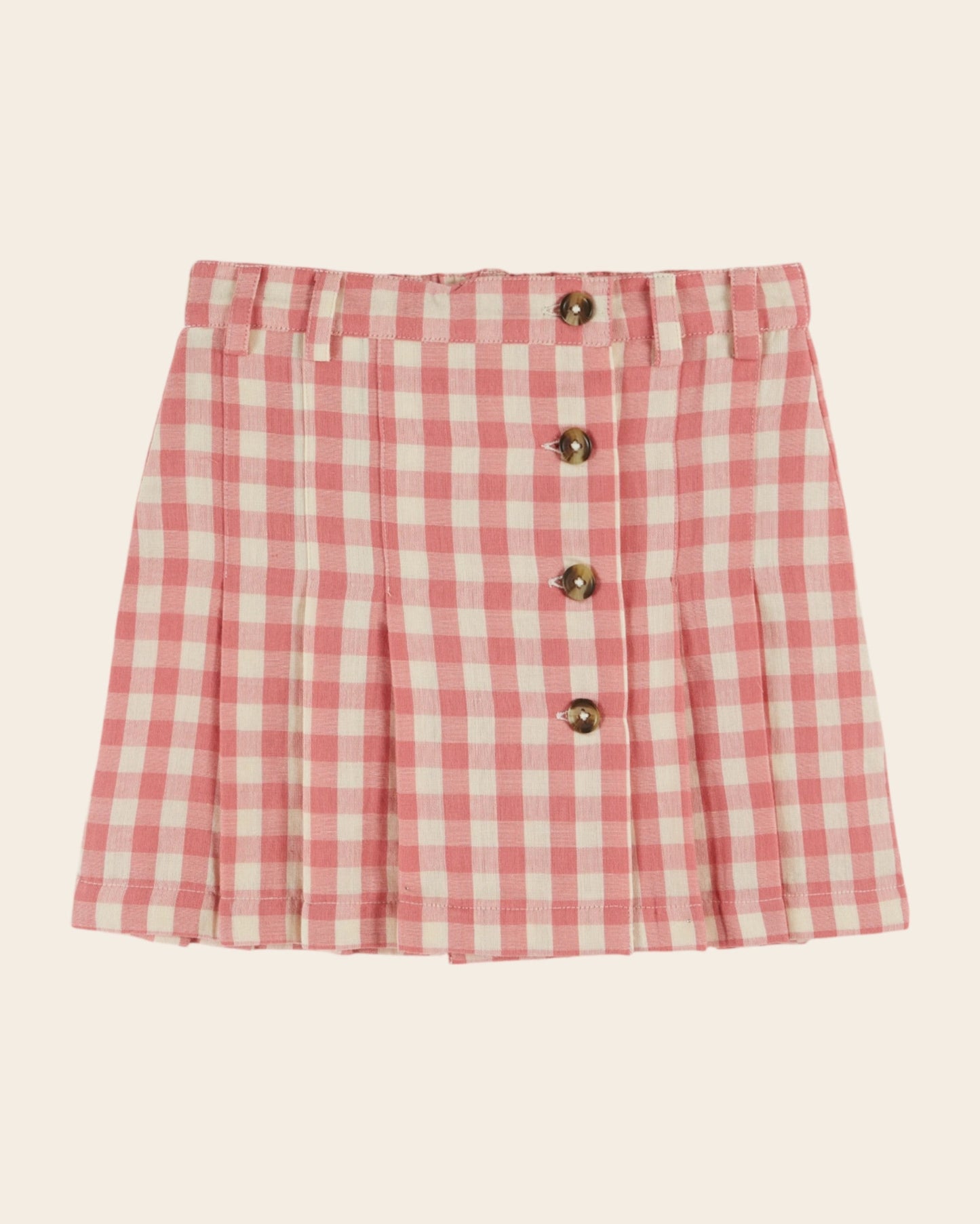 Jupe - Plissé vichy rose