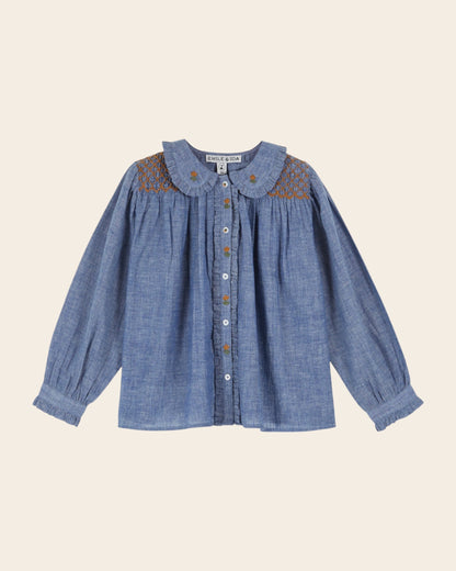 Blouse - Smockée chambray