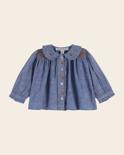 Blouse - Smockée chambray
