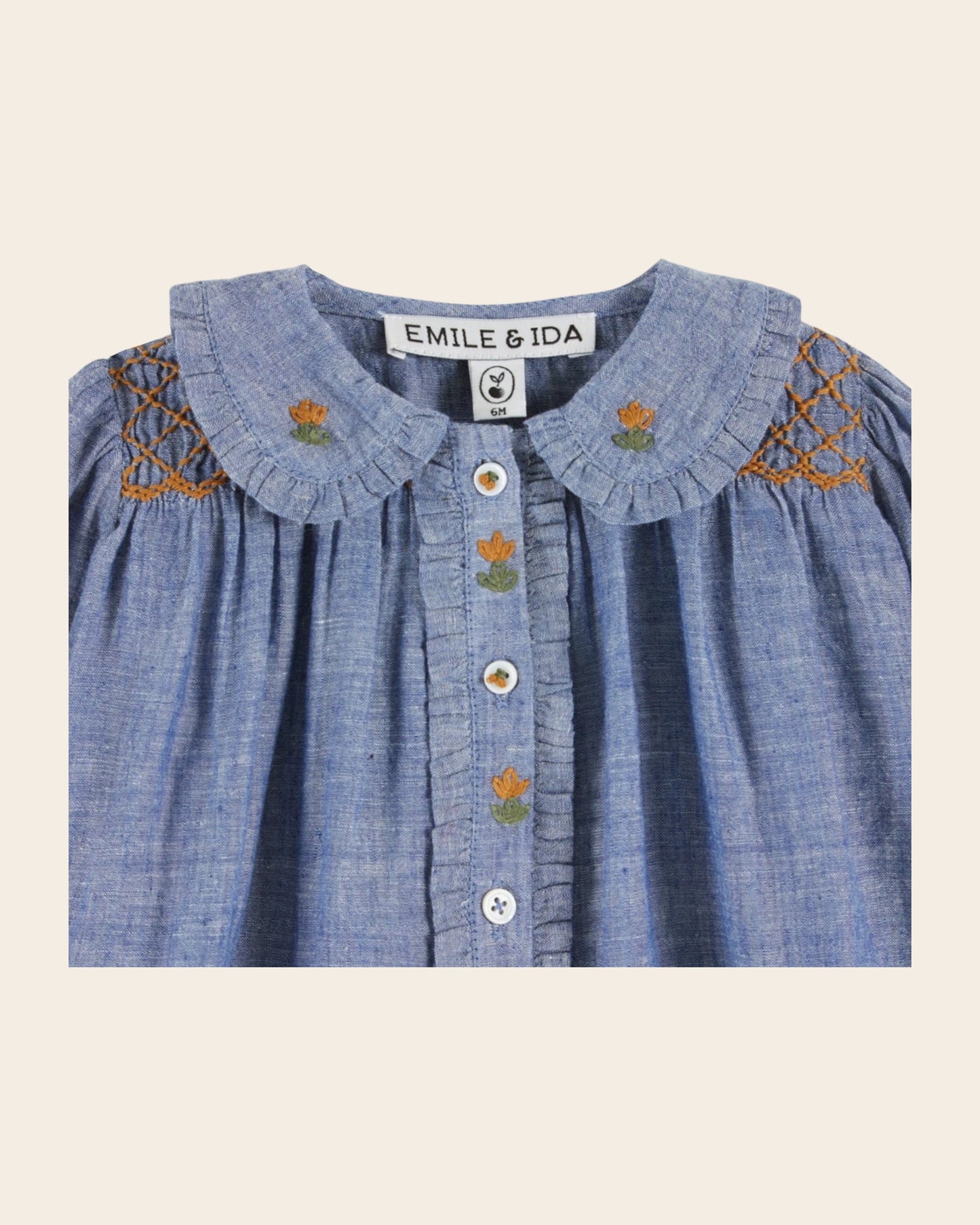 Blouse - Smockée chambray