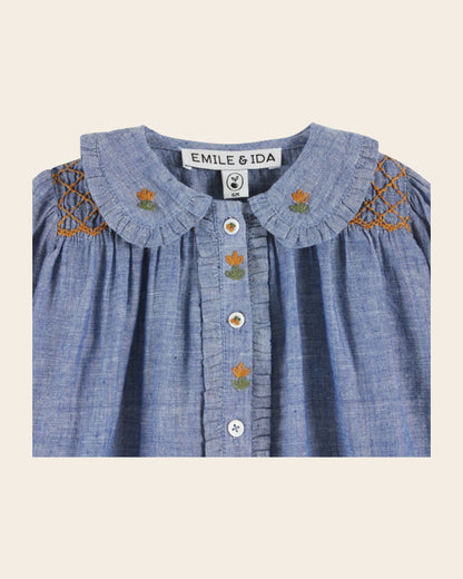 Blouse - Smockée chambray