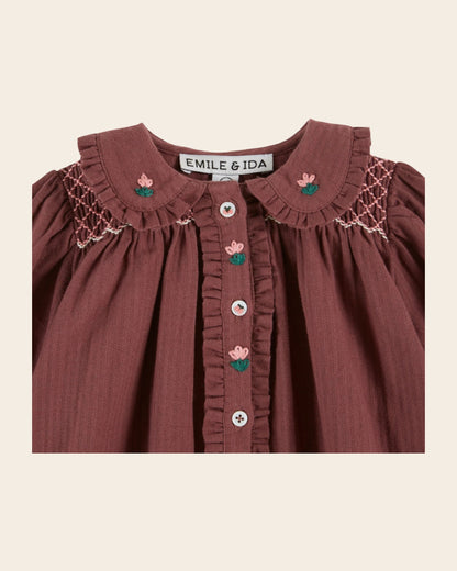 Blouse - Smockée violine