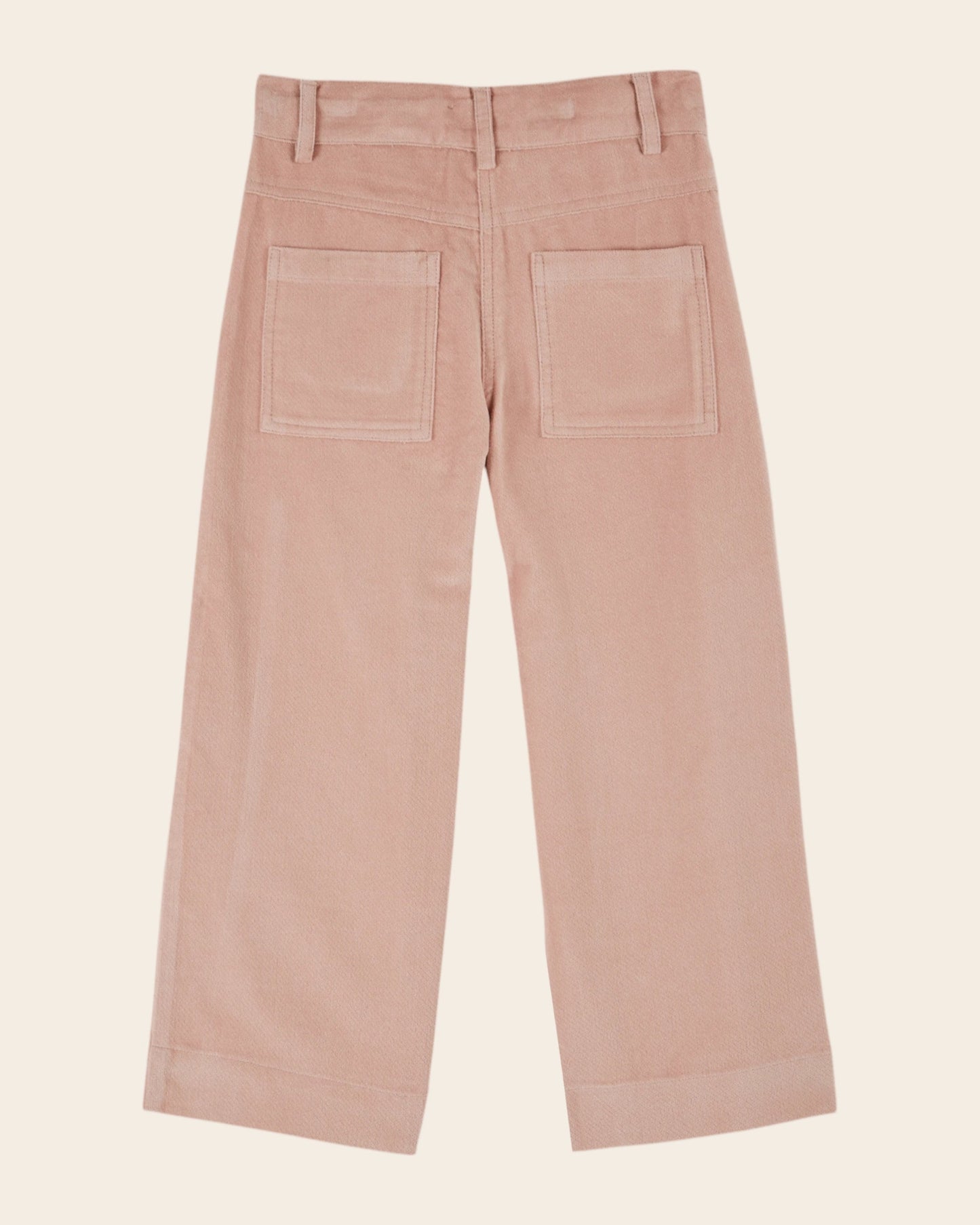 Pantalon - Velours point de croix rose