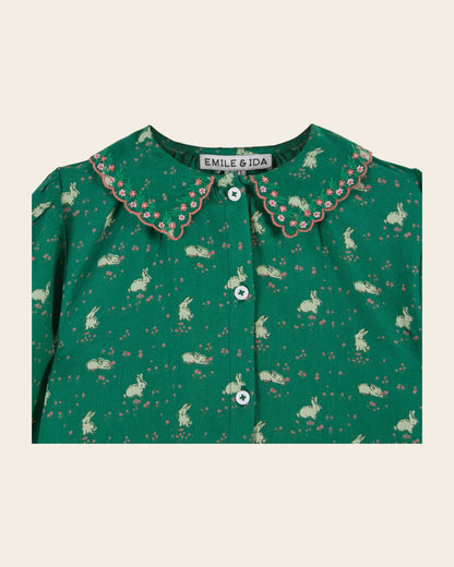 Blouse - Imprimé lapin vert