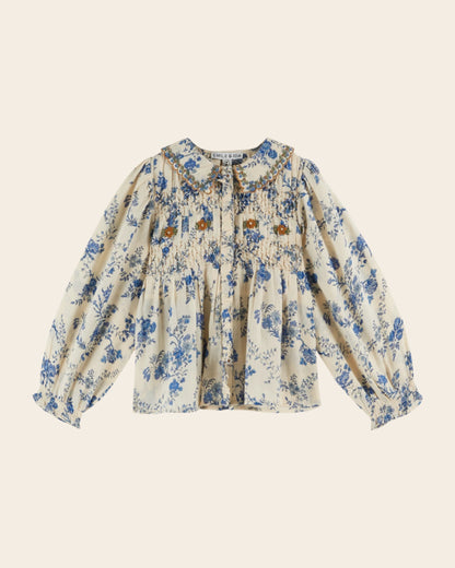Blouse - Smocké orchid bleu