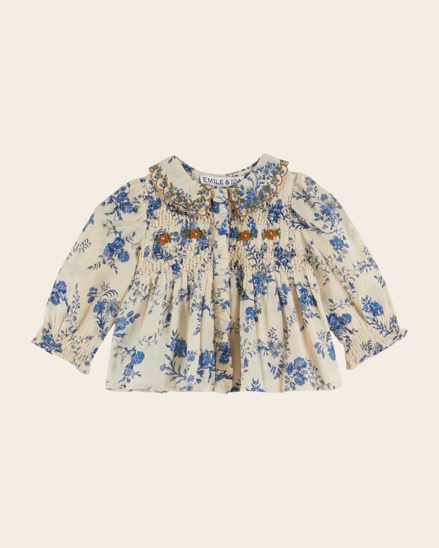 Blouse - Smocké orchid bleu
