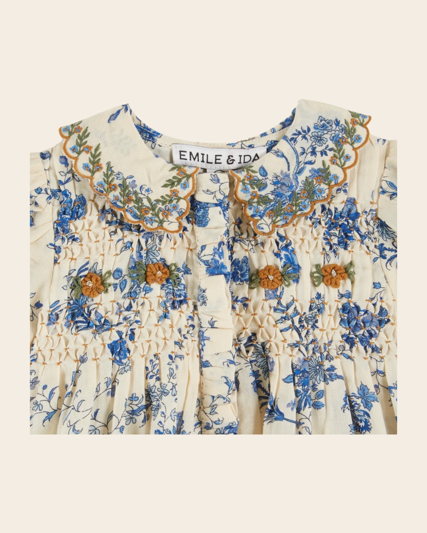 Blouse - Smocké orchid bleu