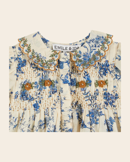 Blouse - Smocké orchid bleu