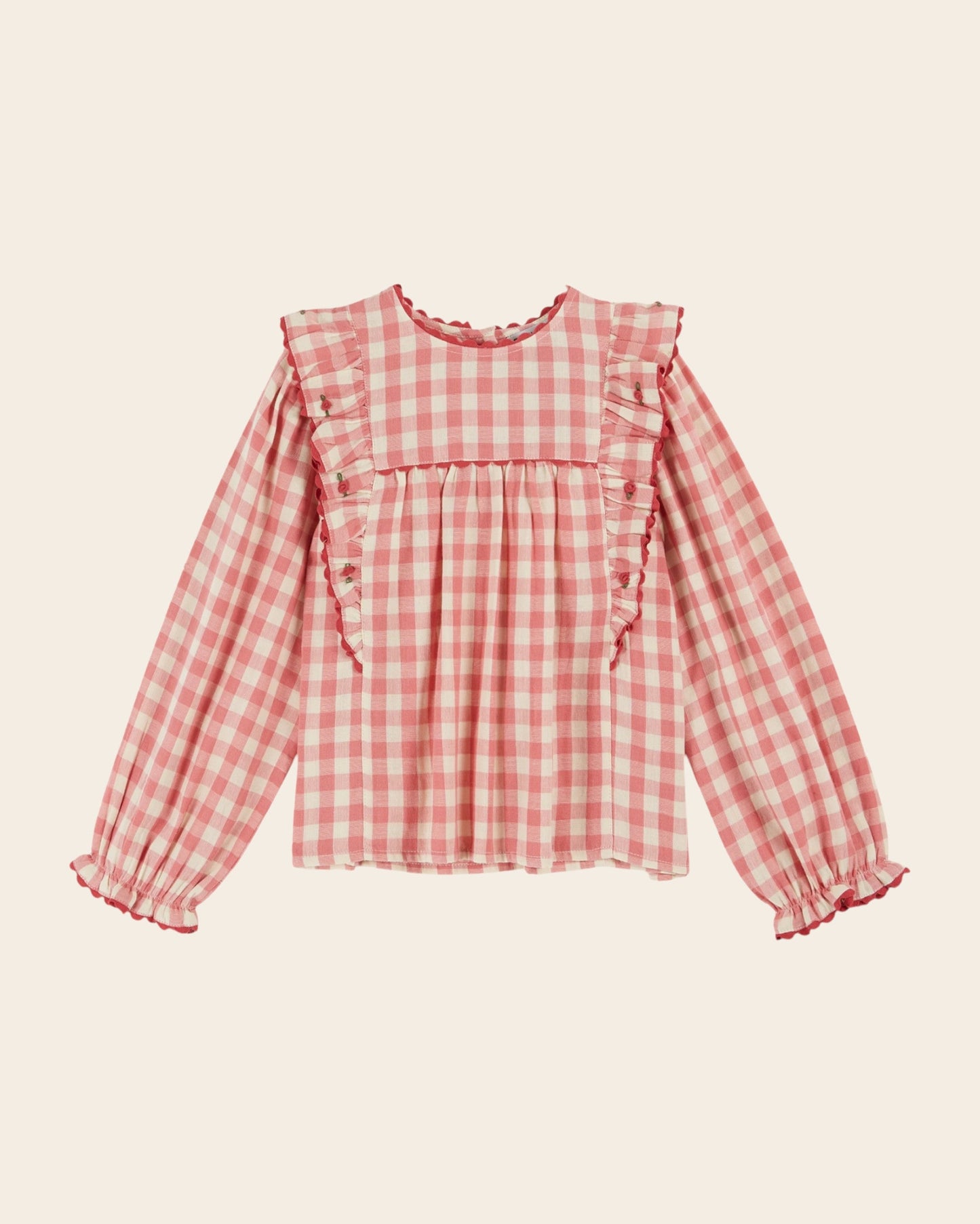 Blouse - Volanté vichy rose