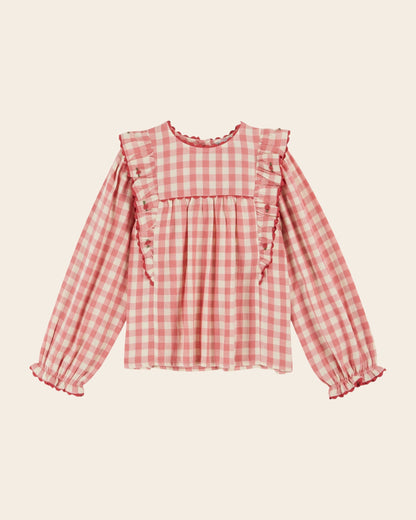 Blouse - Volanté vichy rose