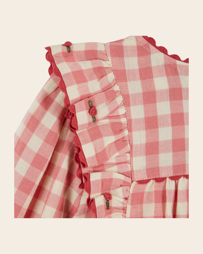 Blouse - Volanté vichy rose