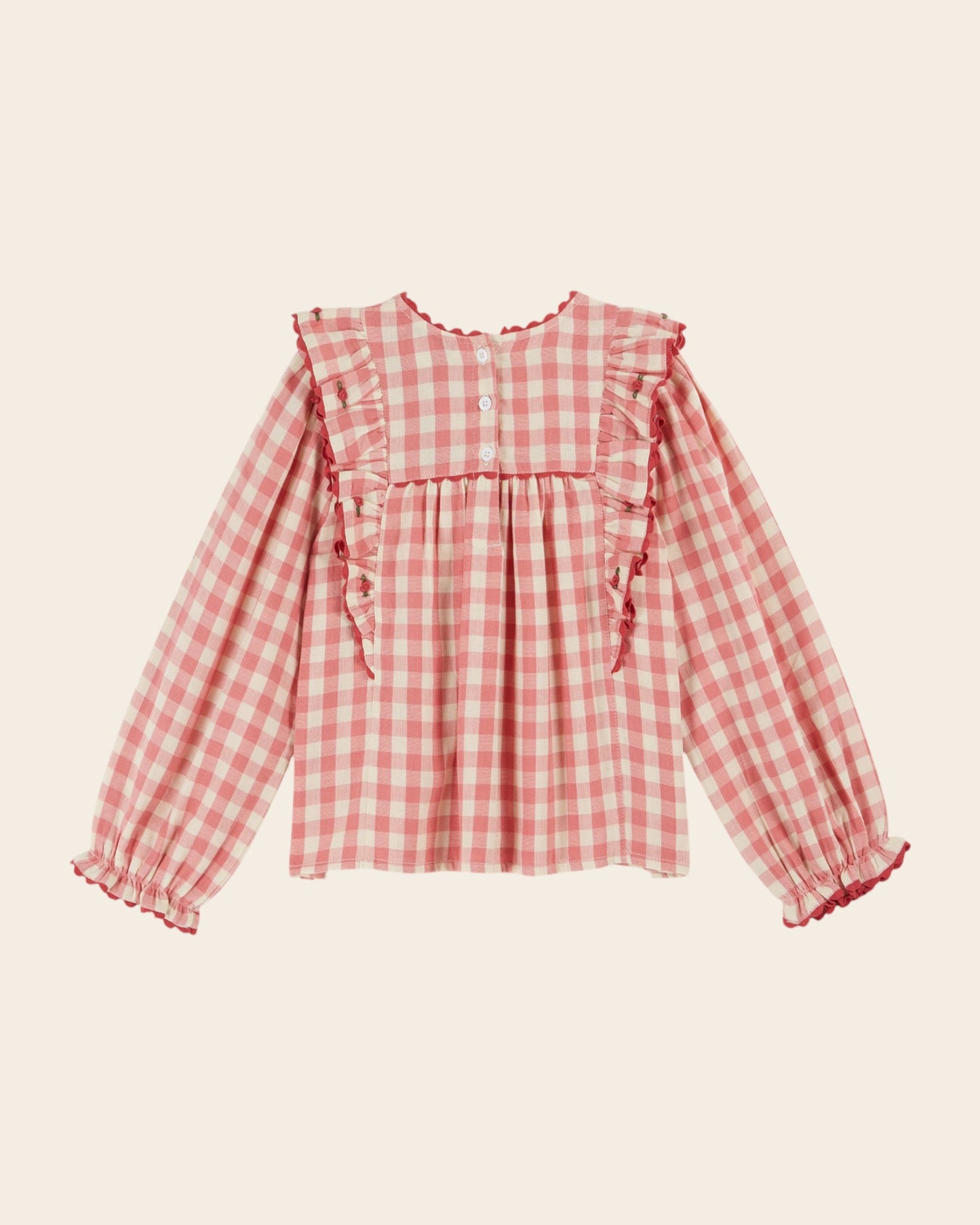 Blouse - Volanté vichy rose