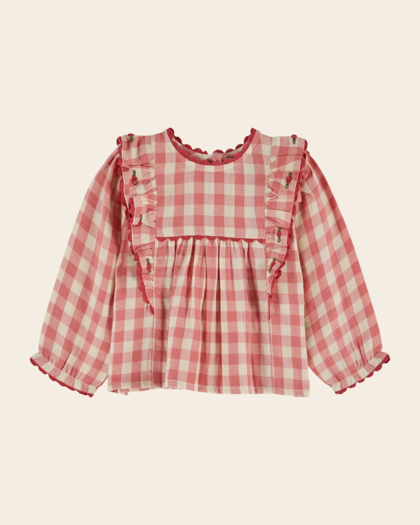 Blouse - Volanté vichy rose