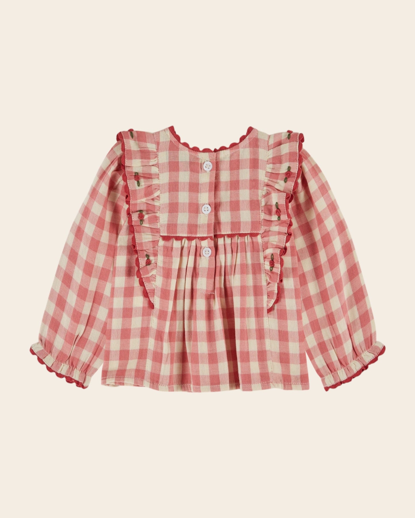 Blouse - Volanté vichy rose