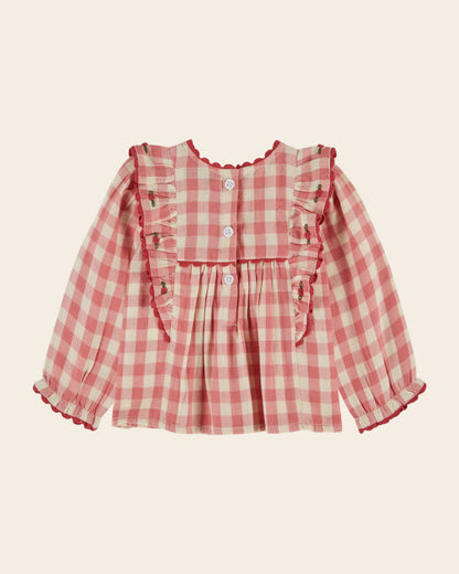 Blouse - Volanté vichy rose