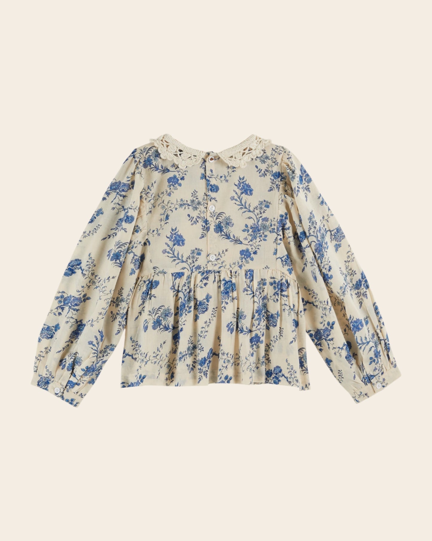Blouse - Col crochet orchid bleu