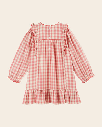 Robe - Volanté vichy rose