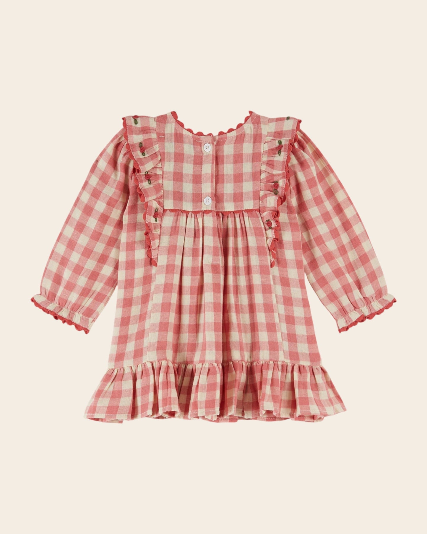 Robe - Volanté vichy rose