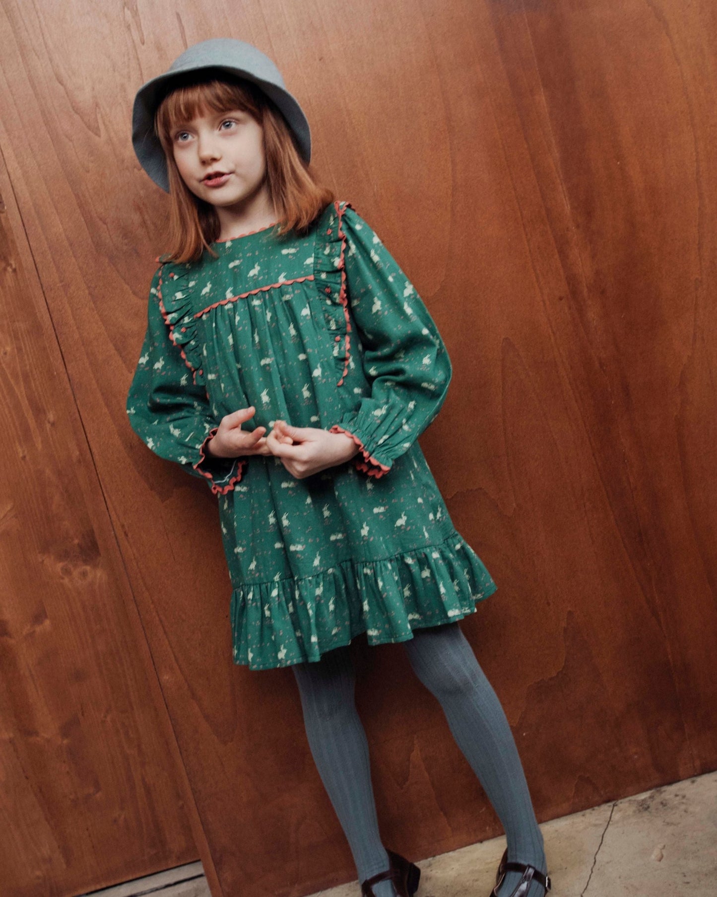 Robe - Imprimé lapin vert