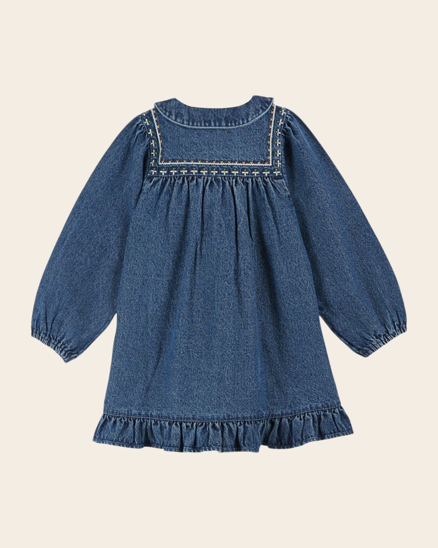Robe - Brodé denim bleu