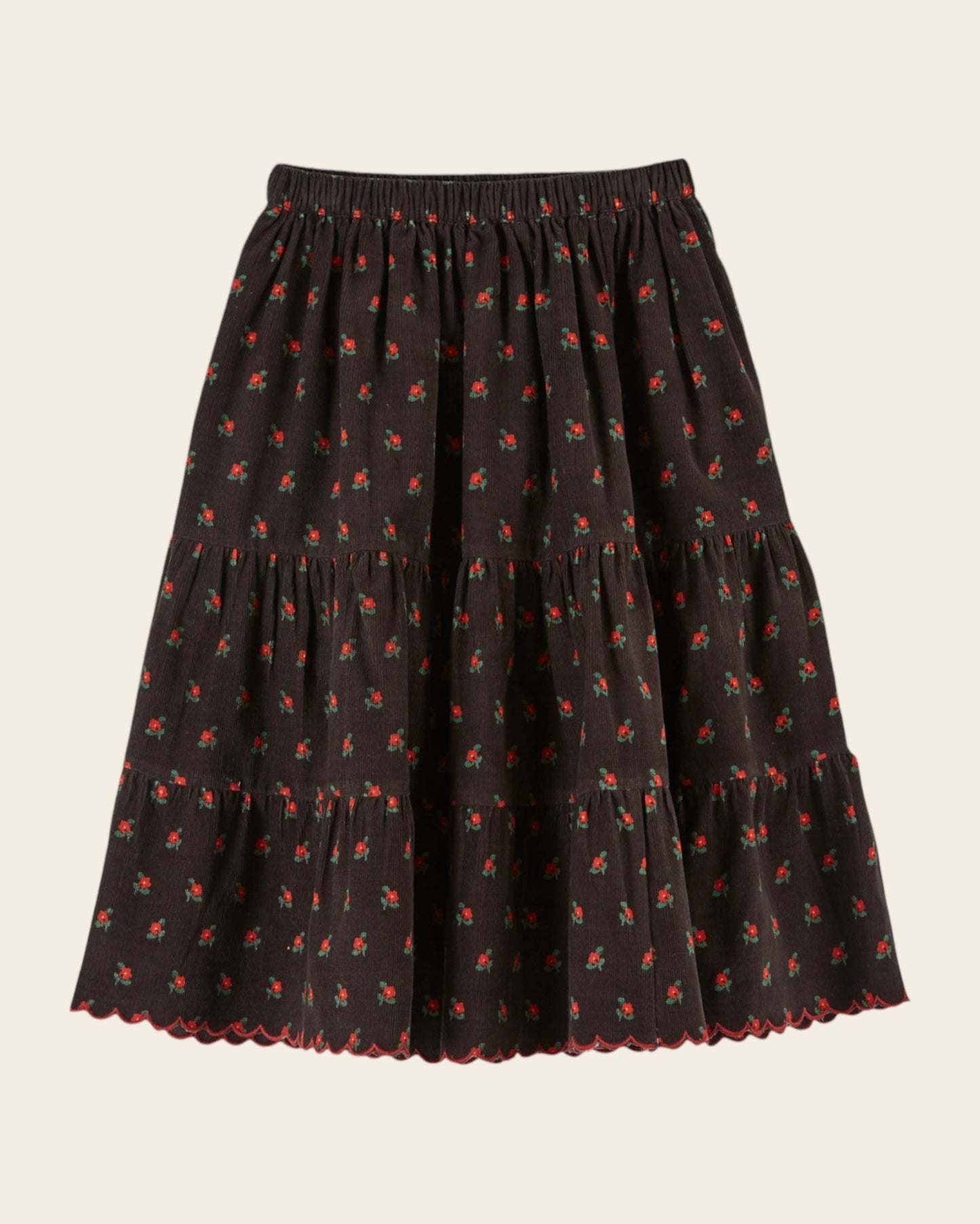 Jupe longue velours poppy noir