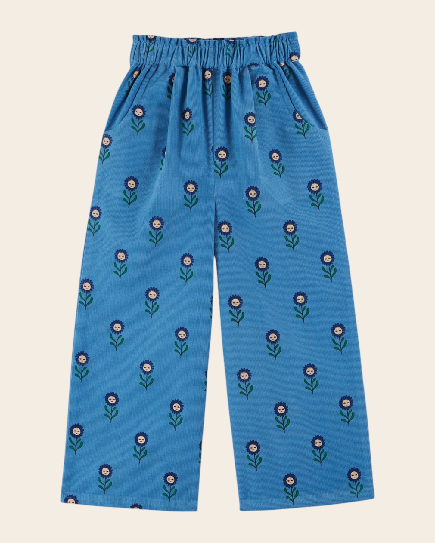 Pantalon - Velours Marguerite bleu