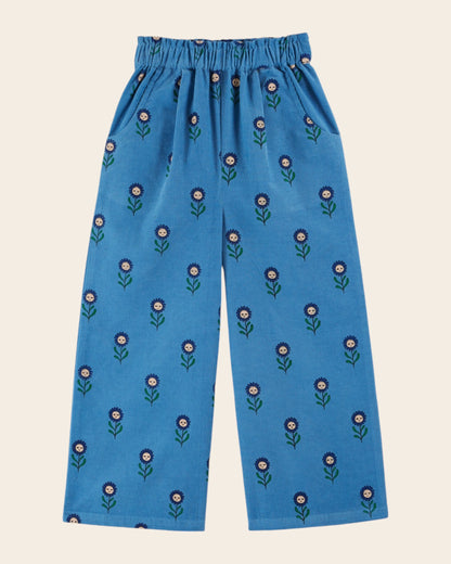 Pantalon - Velours Marguerite bleu