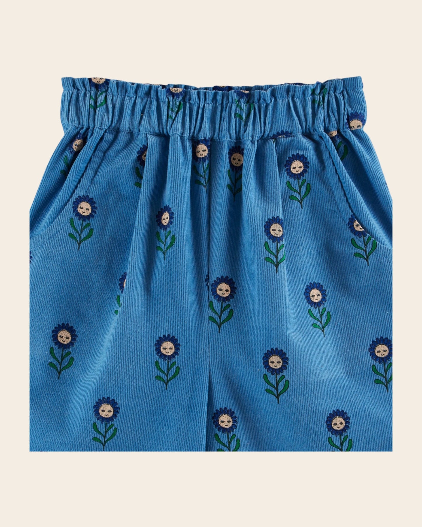 Pantalon - Velours Marguerite bleu