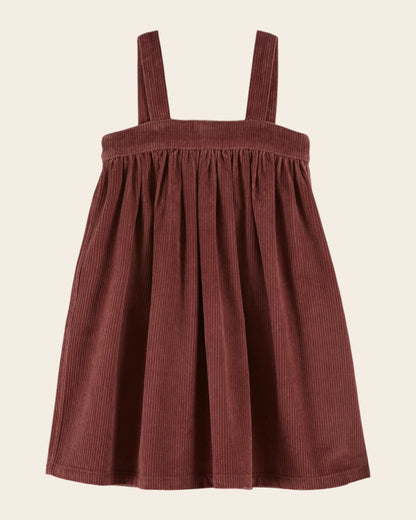 Robe - Bretelles velours cotelé violine